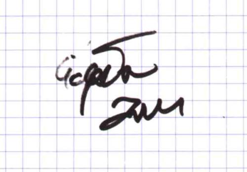 Autograf Janka Ciapały